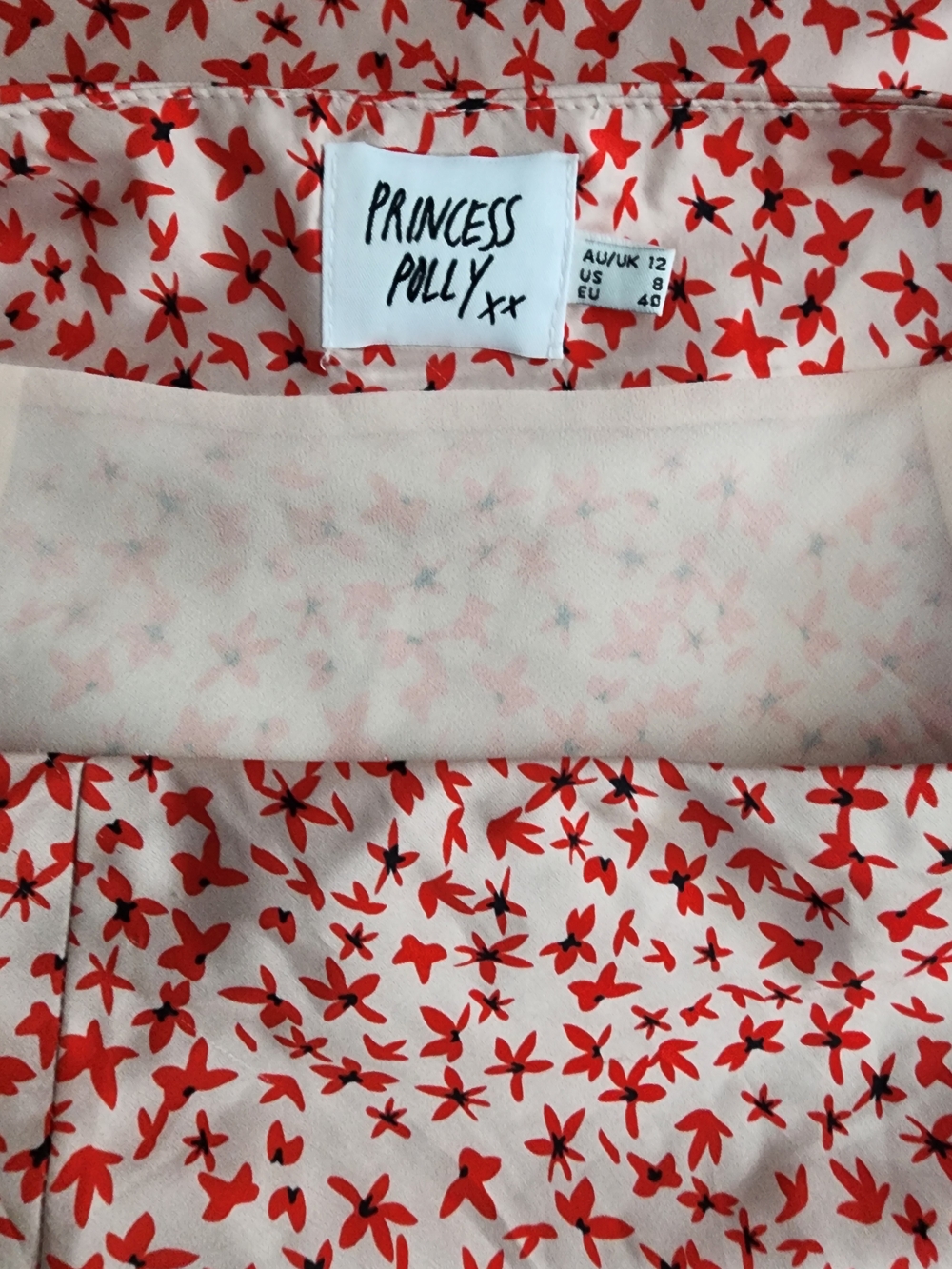 Princess Polly Red and Pink Floral Print Skirt